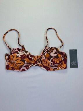 Wild Fable Bikini Top Floral Underwire Adjustable Straps Small NWT